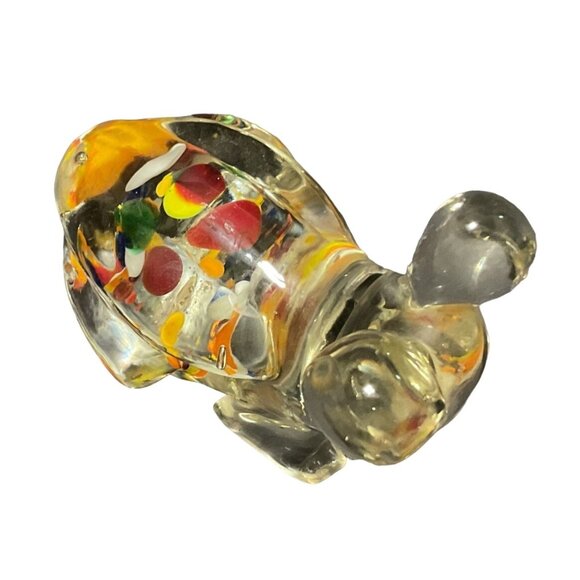 ART GLASS BEAR PAPERWEIGHT HANDBLOWN MULTICOLOR SPECS 3" H X 2" W X 3" L - Picture 5 of 7